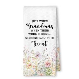 ArtisaEura Great Grandma to Be Gifts Kitchen Towels, Great Grandma Baby Announcement Dish Tea Towels for Kitchen Decor, Hand Towels, 16x24 Inch