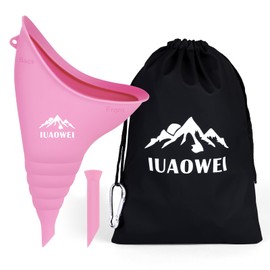 IUAOWEI Female Urination Device, Reusable Silicone Female Urinal, Pee Funnel for Women, for Travel, Camping, Boating, Outdoor, Hiking (Pink)