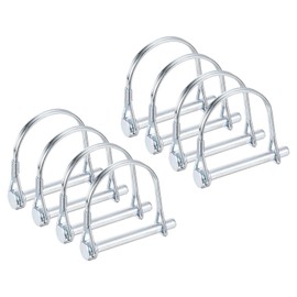 PATIKIL Trailer Coupler Pin 1/4x2-1/6", 8 Pcs Wire Lock Pin Safety Shaft Locking Pin Round Pto Pins for Farm Trailers Lawn Hitches Garden Tractor Kayak Boat (6.3 x 55 mm)