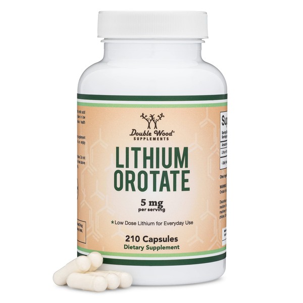 Lithium Orotate 5mg, 210 Capsules (Third Party Tested, Made in