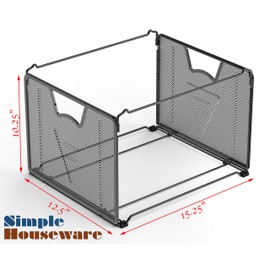 2-Pack SimpleHouseware Mesh Hanging File Organizer, Black