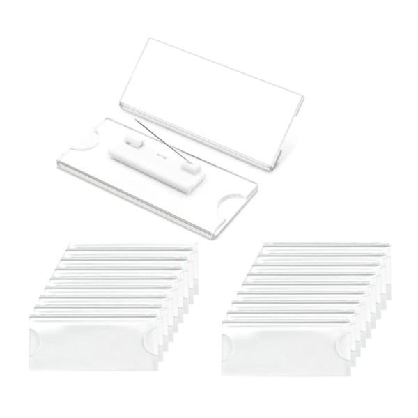 Acrylic Pack of 20 Name Badges 70 x 30 mm