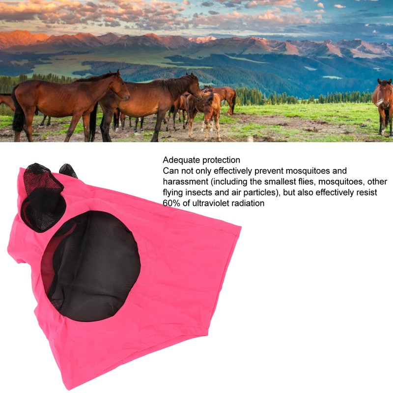 GLOGLOW Máscara Antimoscas de Malla de Caballo, Cómoda Cubierta de