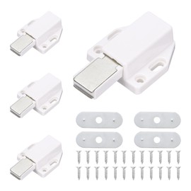 uxcell 4Pack Magnetic Touch Latches, Push to Open Magnet Pressure Touch Release Latches for Closet Door, White