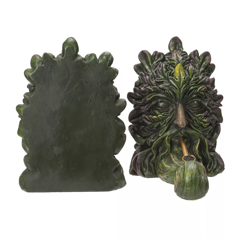 Forest Tree Spirit Ent Celtic Greenman Smoking Golden Pipes Decorative
