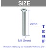 TERF® M4 X 25mm Pozi Countersunk Machine Screw M4 (4mm)