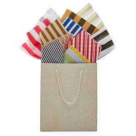 Paper Mart Chevron Tissue Paper Bulk Quantity, 240 Sheets, Black and White Tissue Paper for Gift Bags, 20 x 30 Inch Sheets