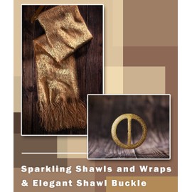 KUNINDOME Sparkling Metallic Shawls and Wraps with Buckle,Women Shawls and Wraps for Evening Dresses Party, Dark Champagne