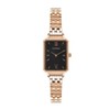 Carlheim Women's Watches Mila Petite Square 2620, Black, Rose Gold,