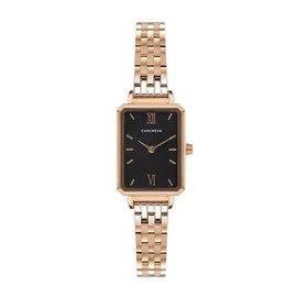 Carlheim Women's Watches Mila Petite Square 2620, Black, Rose Gold, Classic
