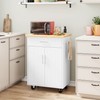 Shintenchi Kitchen Island Cart with Storage,Rolling Side Table on Wheels