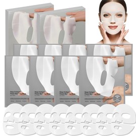 Organic Collagen Real Deep Mask, Hydrating Collagen Mask Overnight, Collagen Mask Overnight Korean, Deep Moisturising, Moisturising and Nourishing Mask Face Mask (Grey-8 Pieces)