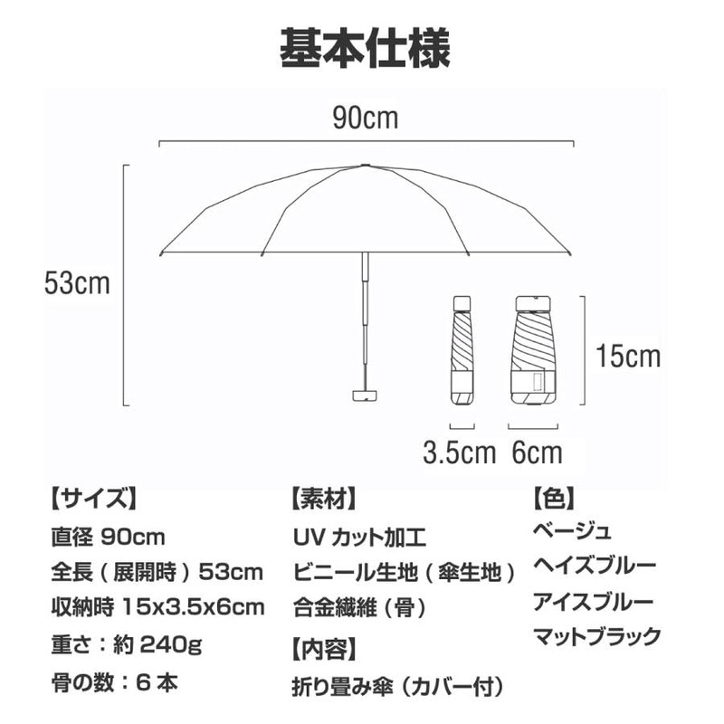 Ultra Mini Parasol, Compact, Mini Parasol, Folding Umbrella, Women's, Ultra