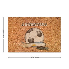 DecStic Vintage Soccer with Argentina Flag Coir Mat Funny Intarnational Festival Rectangular Door Mats 24x36in Durable Coir Non Slip Welcome Mat for Outdoor Entry Porch Patio Apartment New Home Gift