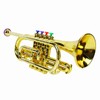 Gold Kid Trumpet Toy with 4 Colored Keys Interesting Educational