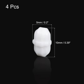 MECCANIXITY Magnetic Stirrer Mixer Stir Bar Rod 10mm(0.39") with Ring Shape PTFE Coating Magnet White for Laboratory Pack of 4