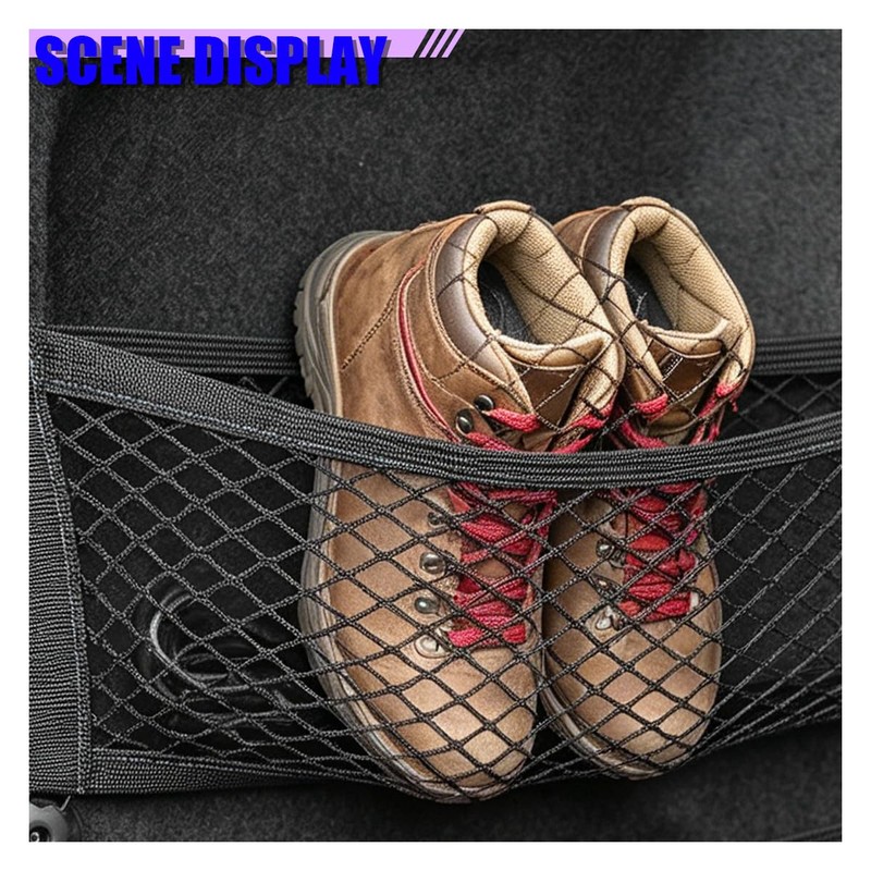 Craedli 2PCS Small Cargo Net, Elastic Stretchable Mesh Net Pocket