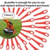 Powmag 100 Pieces Grass Trimmer Blade Plastic Replacement Blades, Grass
