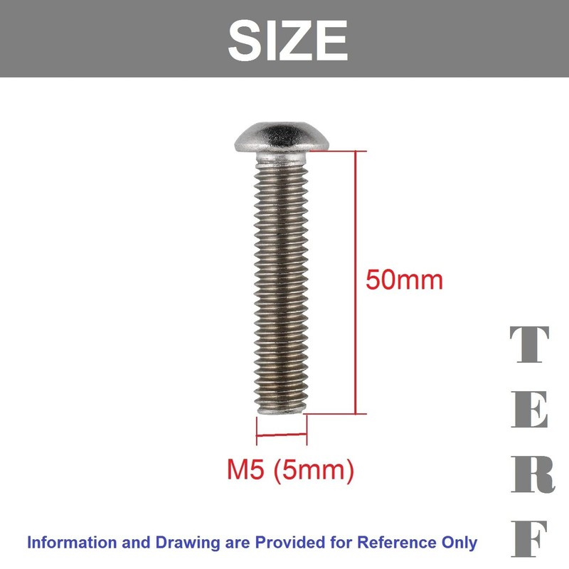 TERF® M5 X 50mm Hex Socket Cap Button Head Machine