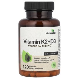 Futurebiotics, Vitamin K2 + D3, 120 capsules / Futurebiotics (퓨처바이오틱스), 비타민K2 + D3, 캡슐 120정