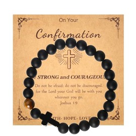 Confirmation Gifts for Men Teenage Boys Rosary Cross Beaded Bracelets for Men Male Friends Grandson Christian Gifts for Men Faith Inspirational Catholic Religious Gifts for Baptism Christmas Birthday