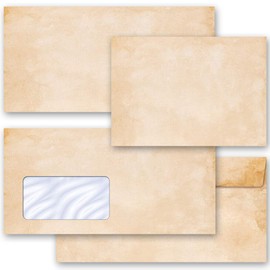 Envelopes Vintage Antique & History Pack of 50 Envelopes (Without Window) DIN Long (220 x 110 mm) Paper-Media