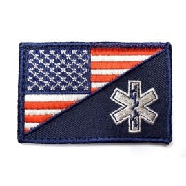 PakeDDeals USA Flag EMS Nurse Medical Morale Patch Hook & Loop Gear Bag Tac Vest Police