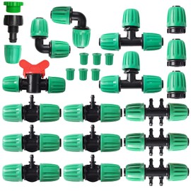 Tesmotor Garten Bewässerung System Schlauch Fitting Set, Garten Bewässerung Connector, Garten Bewässerung System DIY Micro Drip System Automatische Sprinkler Micro Drip System Fittings