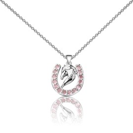 BEKECH Horseshoe Pendant Necklace Equestrian Pendant Horse Lover Gift Western Jewelry For Women Cowgirl Horseshoe Necklace, one size, Copper, No Gemstone