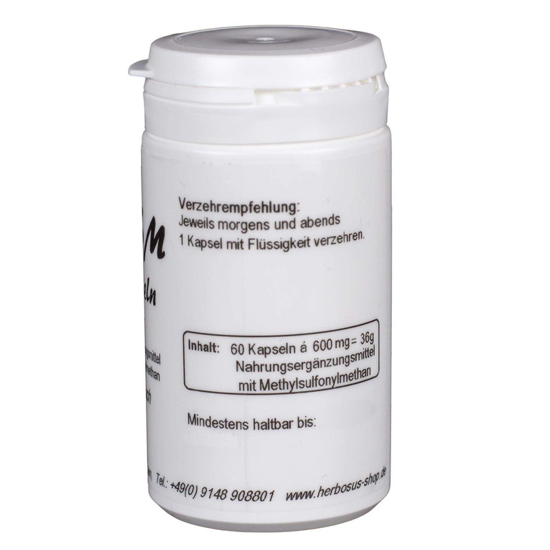 MSM Kapseln mit Methylsulfonylmethan vegetarisch von Herbosus