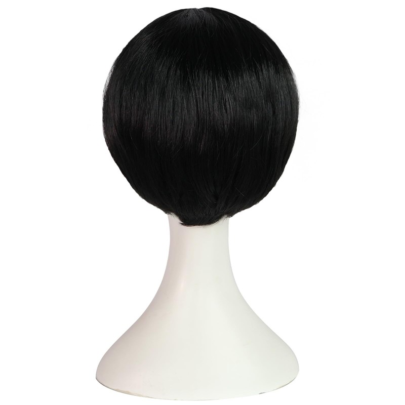 clarahead Emo Wig Men Short Black Wig Emo Costume Set