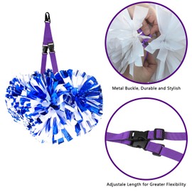 aiviwiai Pom Pony Pom Holder for Backpack Cheer - Adjustable Cheer Pom Poms Holder - Cheer Bag Accessories for Pom Pom Protection (Purple/5 Pack)