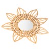 Rattan Innovative Art Decoration Makeup Mirror Retro Dressing Bathroom Wall