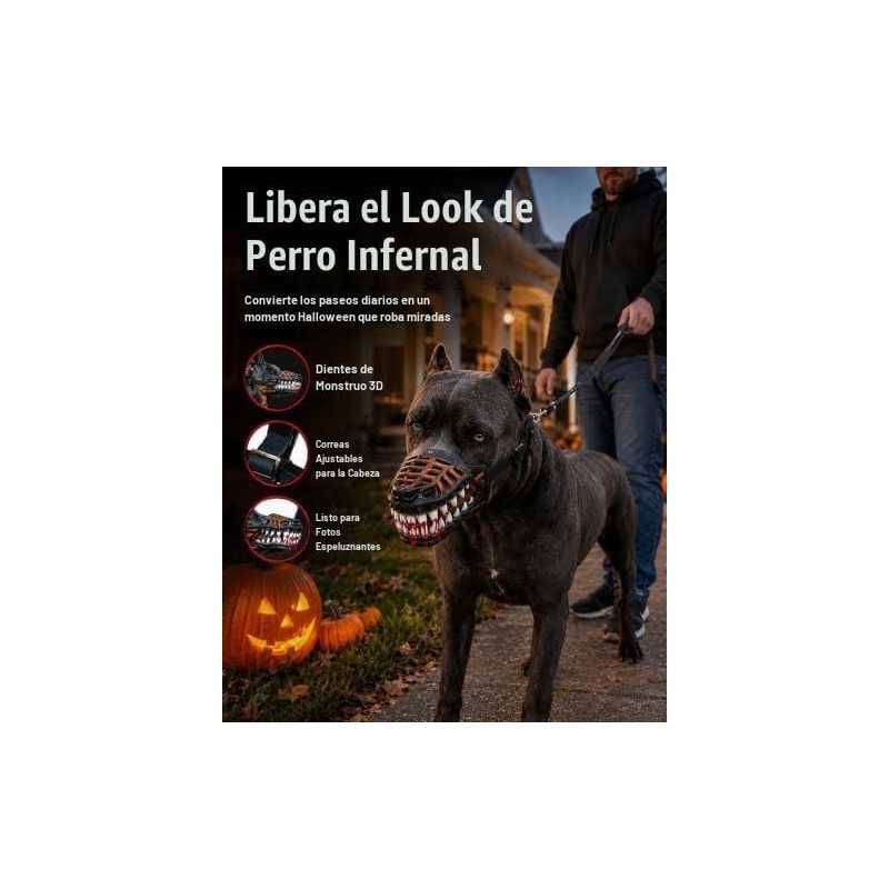 Hell Hound Monster Muzzle para Perros,correas Ajustables?a?xl