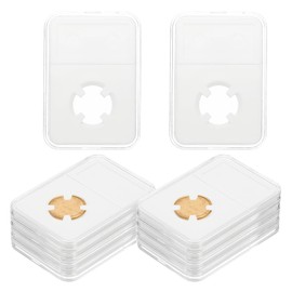 PATIKIL 18mm Coin Slab Display Holder, 10Pcs Clear Coin Case Storage Plastic Four-Point Box for Coin Collectors Collection Protection Organize