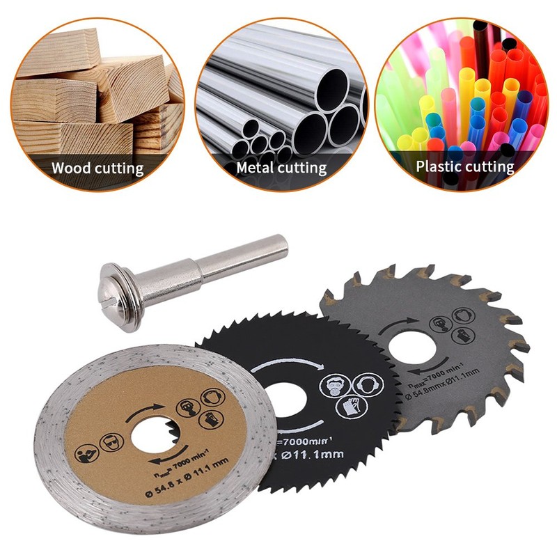 Circular Saw Blade, 3 Pcs 54.8mm HSS Mini Cutting Blade
