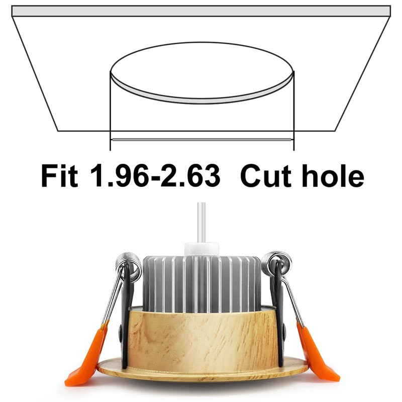 YGS-Tech 2 Inch LED Recessed Lighting, Wood Grain Style Dimmable
