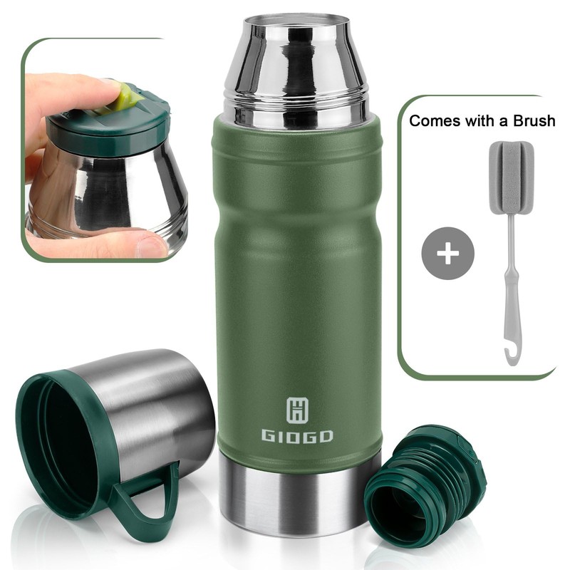 Vacuum Insulated Water Bottle Thermo Water Flask with Cup 680ml/23oz