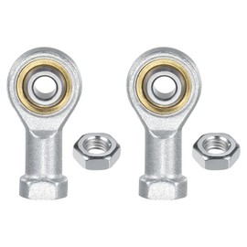 M METERXITY 2-Pack PHSA6 Rod End Bearing, 3/8 Inch Bore 3/8-24 Left Thread Self-Lubricating Female Thread Steel Joint Rod Ends W Jam Nuts for Forging Machine Tools