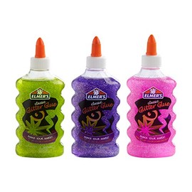 Elmer's Liquid Glitter Glue, Great For Making Slime, Washable, Assorted Colors, 6 Ounces Each, 3 Count