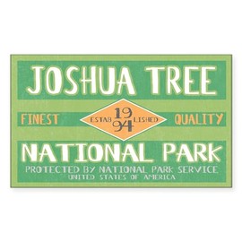 CafePress Joshua Tree National Park (Retro) Sticker (Rectang Rectangle Bumper Sticker Car Decal