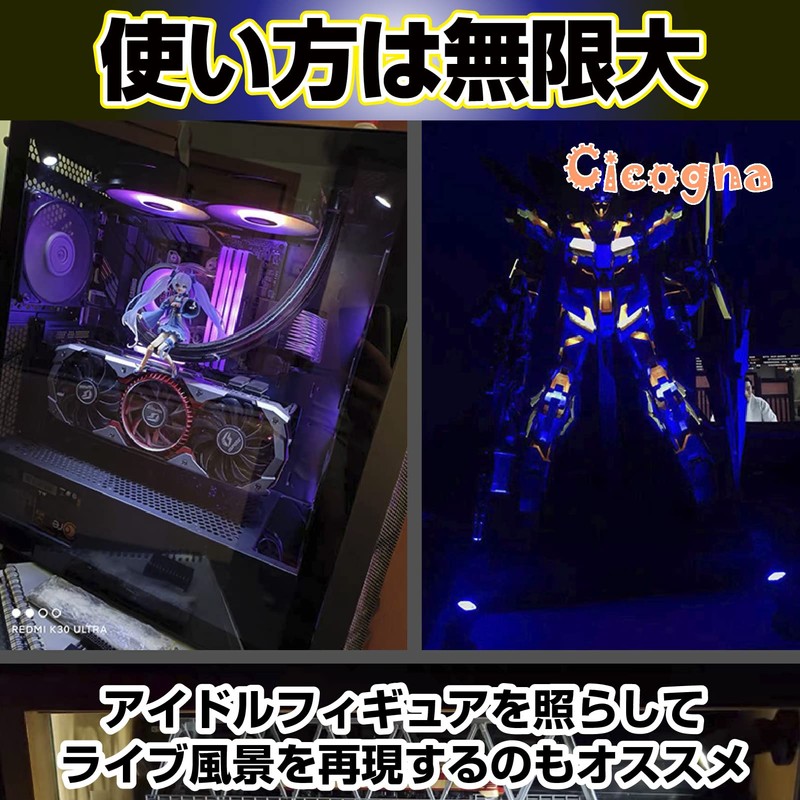 Cicogna Mini LED Spotlight, Small, USB, Angle Adjustable, Hobby Light,