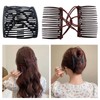 2 Pcs Plastic Double Hair Combs Elastic Magic Hair Clip