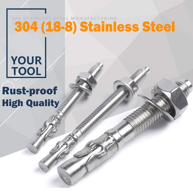 Levanco 1/4" X 2-1/2" Concrete Anchor, 304 Stainless Wedge Anchor