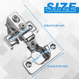SPEEDWOX 20PCS Short Arm Kitchen Cabinet Hinges for 1/2" Overlay Cabinet Soft Closing Cabinet Hinges with Mounting Screws Full Overlay Cabinet Door Hinges 105° Face Frame Concealed Cabinet Door Hinge