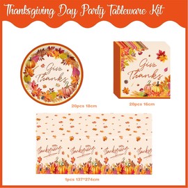 Party Tableware, Birthday Party Accessory Sets, Party Tableware Children's Birthday, for Children's Birthday Party Decoration, Birthday Decoration for 10 Guests (Maple Leaves)