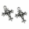 TierraCast 2 Silver Fleur-de-Lis Cross Pendants - DIY Bridal Keepsake