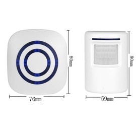 GZCRDZ Wireless Driveway Alert : Infrared Motion Sensor Door Bell Alarm Chime with 2 Receiver and 1 Sensor - 38 Chime Tunes - LED Indicators Home Cordless Ding Dong Sound Doorbell (1-2)