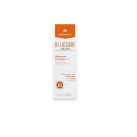 Heliocare, Gelcream Colour Light SPF Sun Cream For Face Daily UVA UVB AntiAgeing Sunscreen Protection Suits All Skin Types Naturallooking Foundation Coverage, White, 50 ml