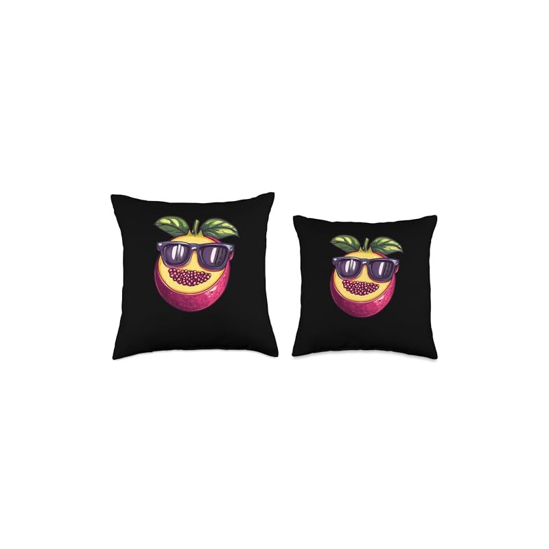 Maracuja With Funny Sunglasses Throw Pillow